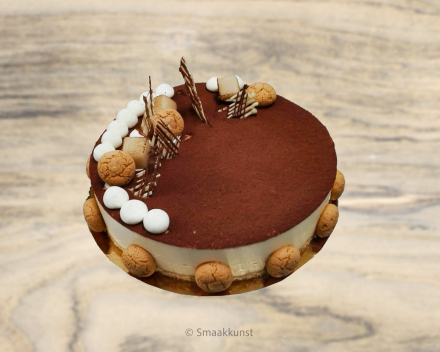De tiramisu uit het assortiment standaard taarten van Smaakkunst Roeselare